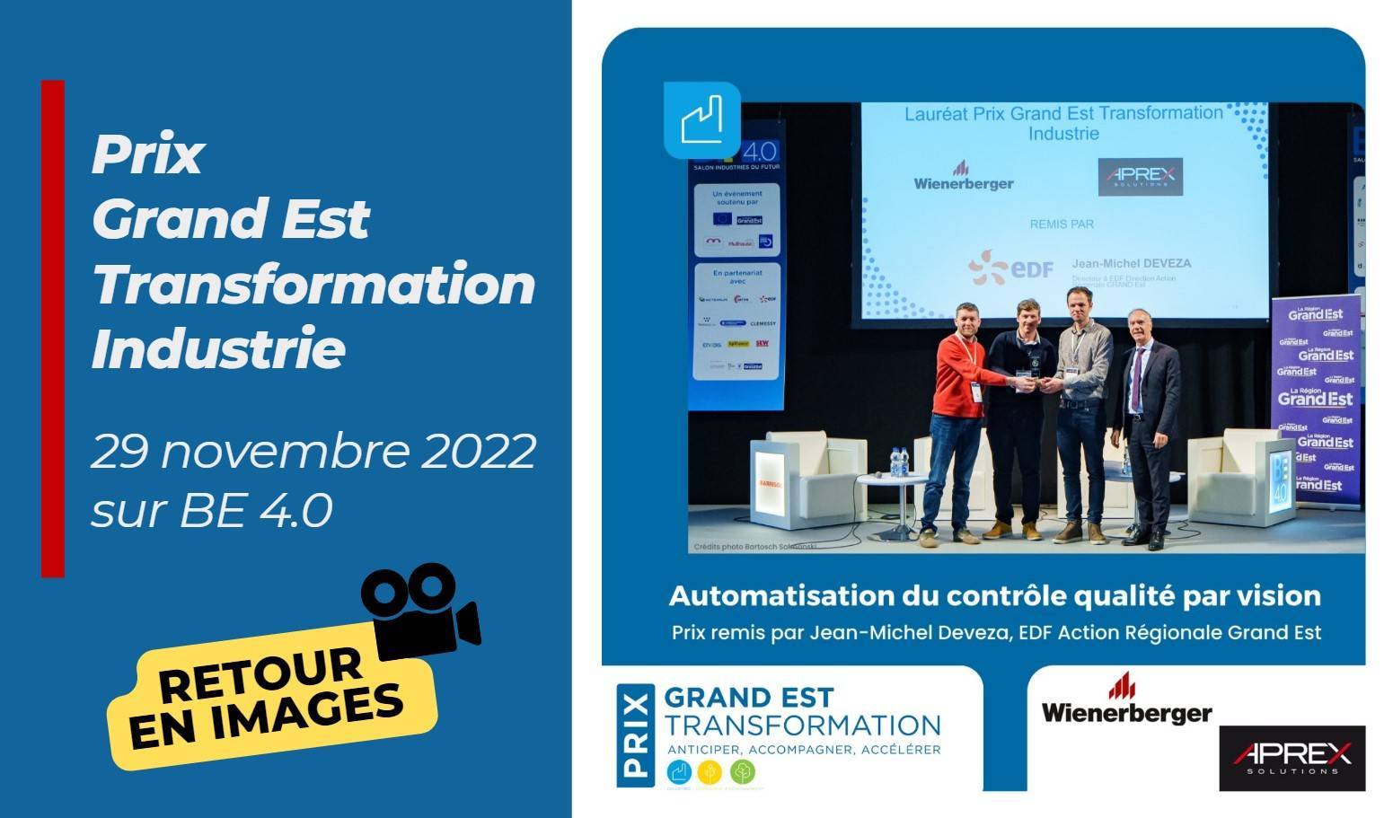 Wienerberger and APREX Solutions, winners of the Grand Est Transformation Industrie prize.